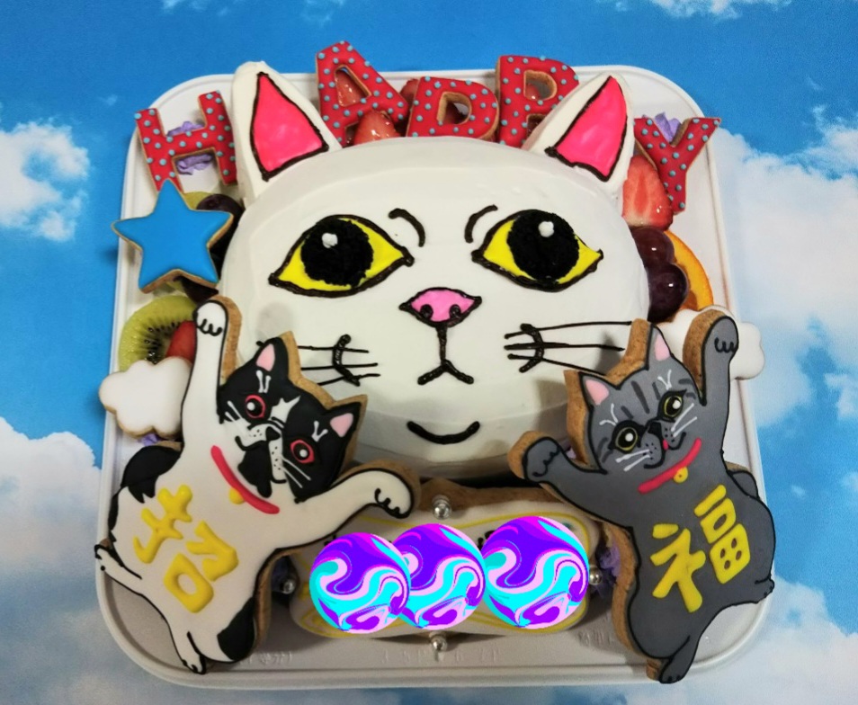 招福ネコさんケーキ♪